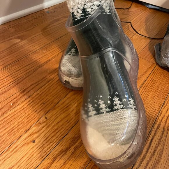 new UGG Clear Rain Boots removable lining sock Branded Platform Drizlita 6S3 - Picture 14 of 16